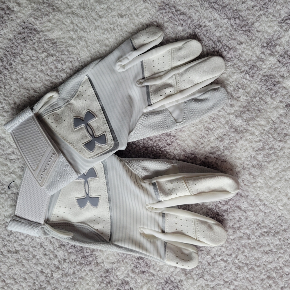 Under Armour White and Gray Men's Gloves